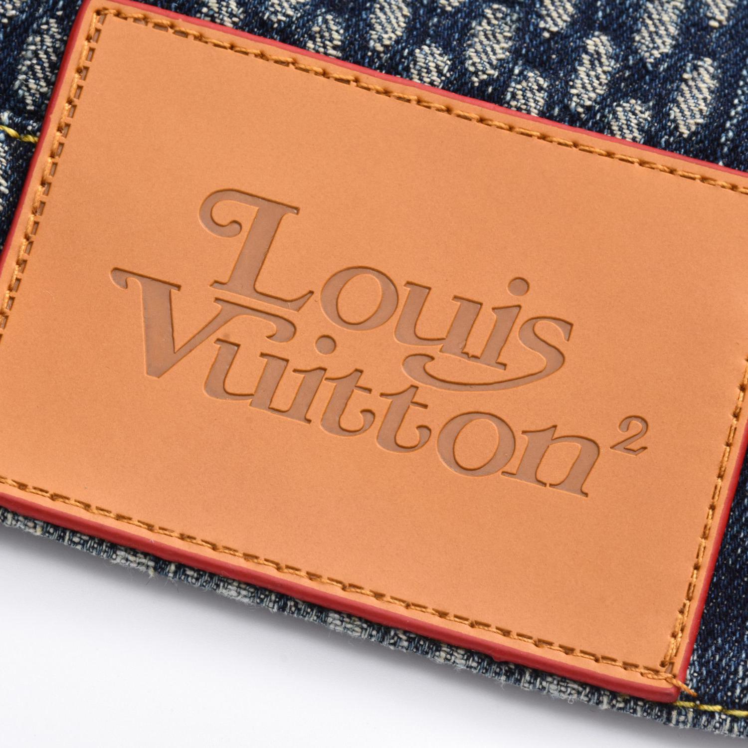 Checkerboard Denim Hooded Down Jacket