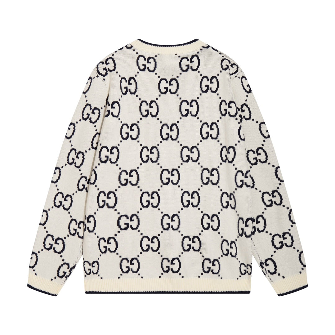 New Alphabet Jacquard Crew-Neck Sweater