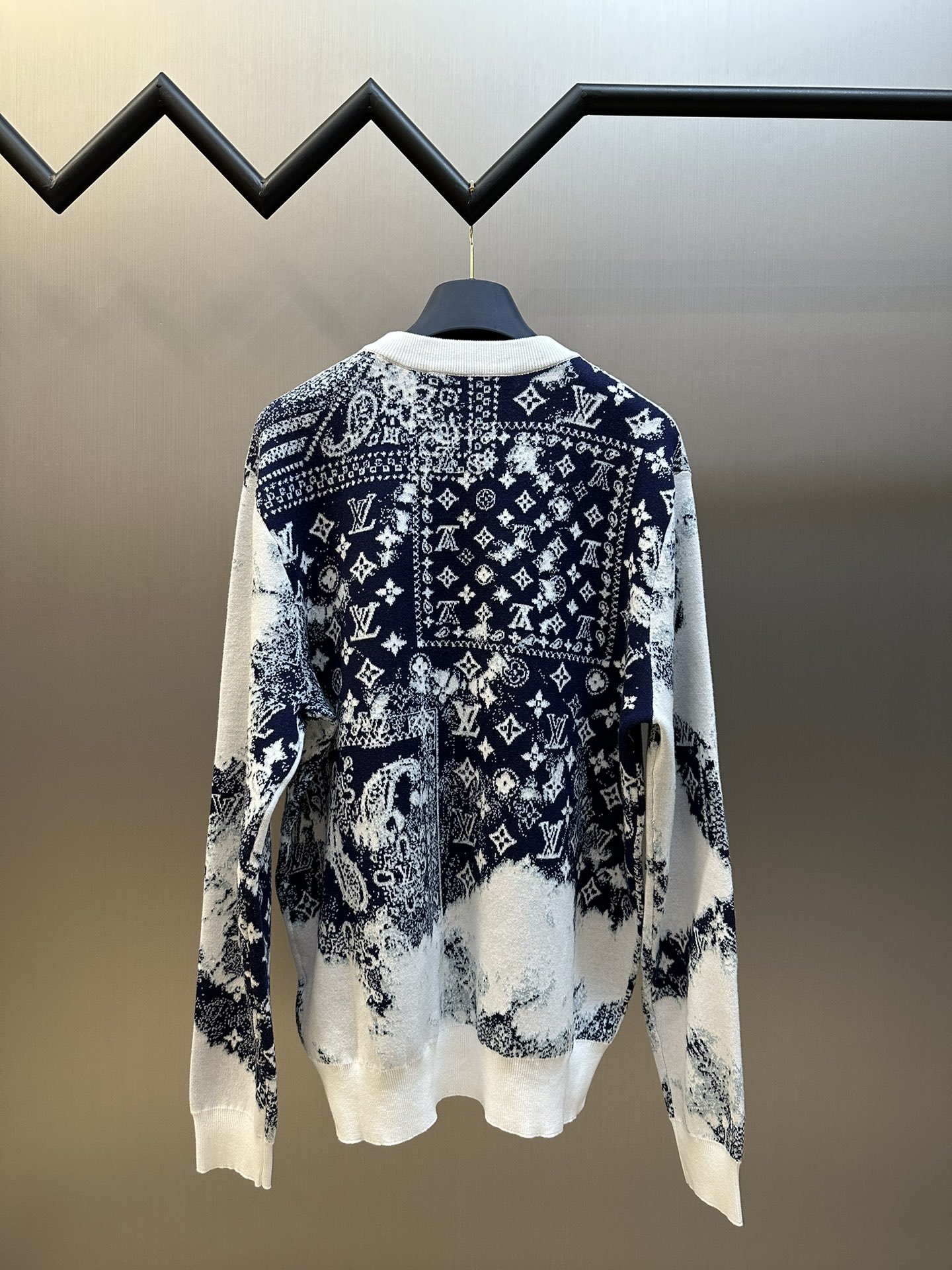 Blue And White Gradient Ink Sweater