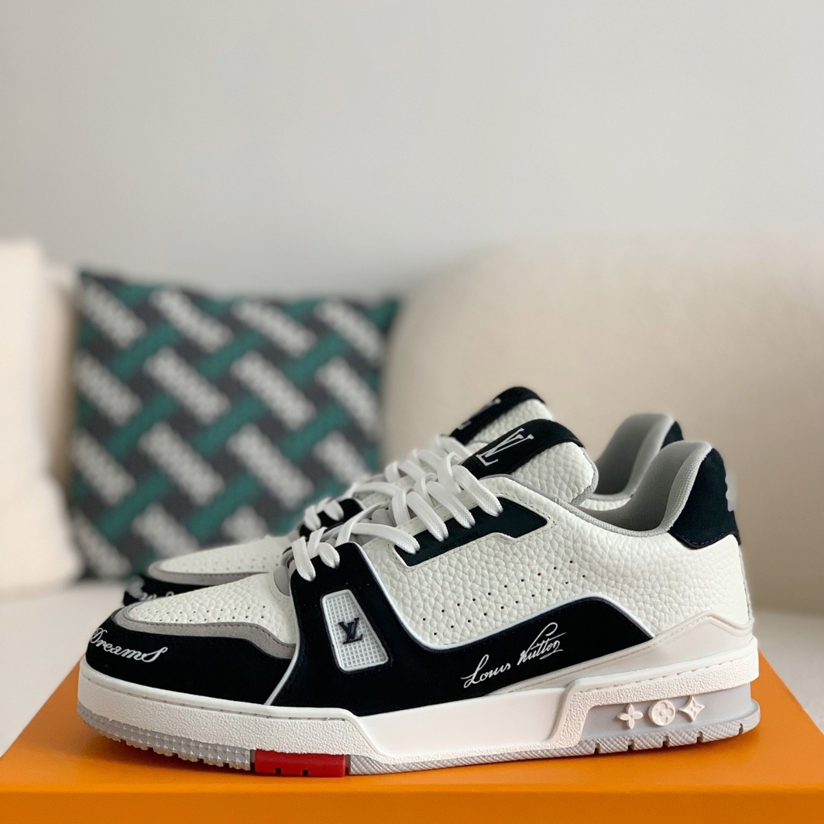 Black and white sneakers