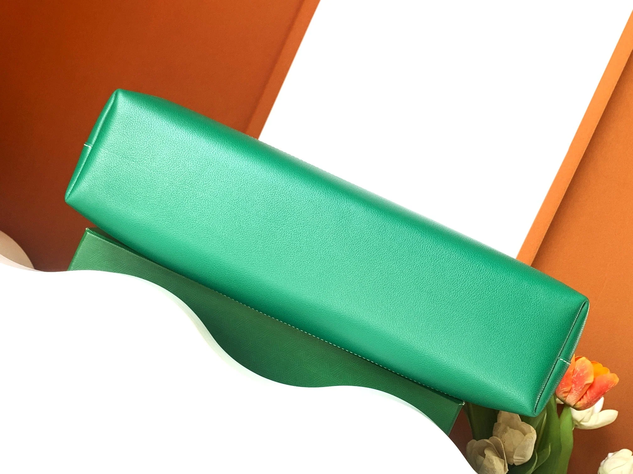 Green Canvas And Calfskin Document Holder