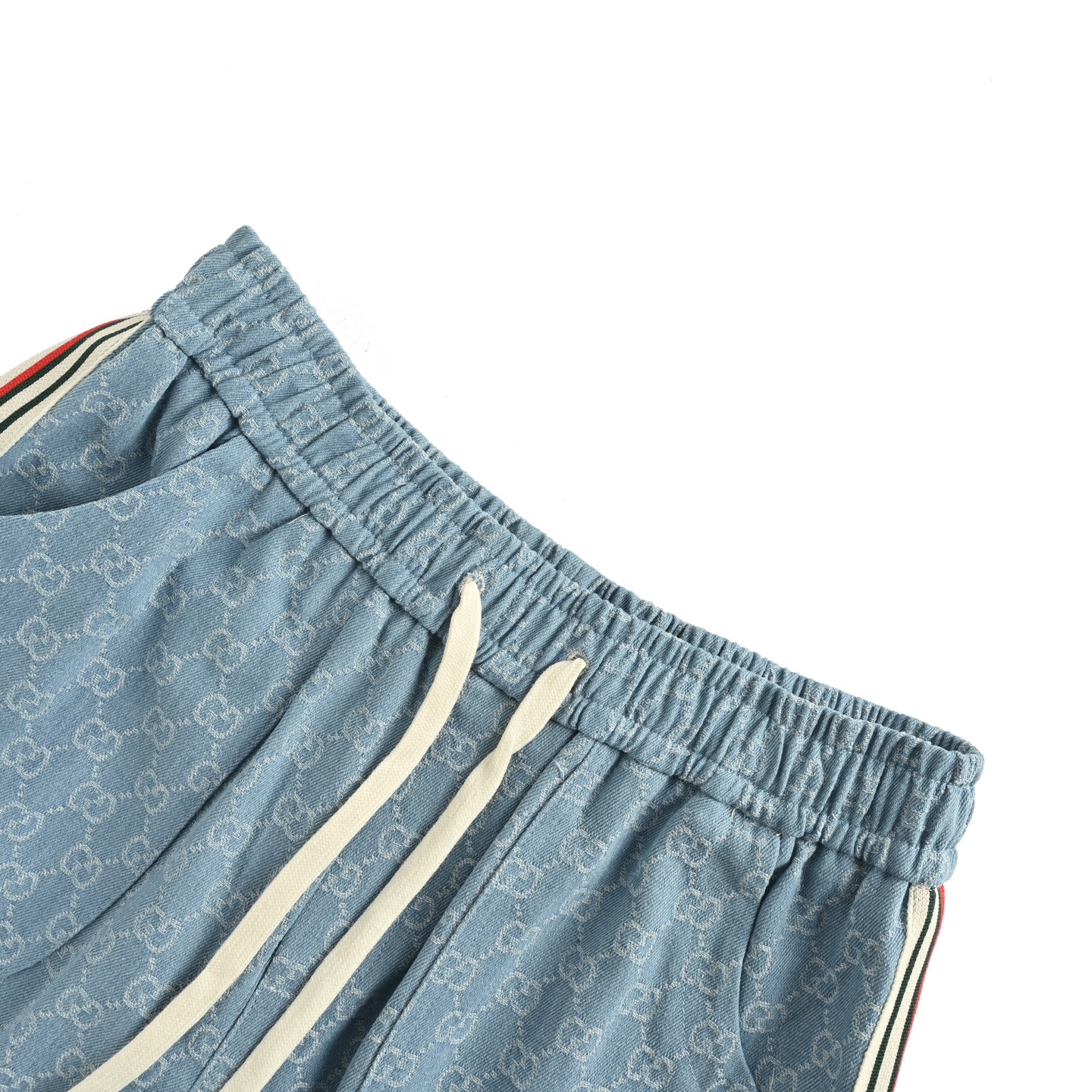 Printed monogram ribbon shorts