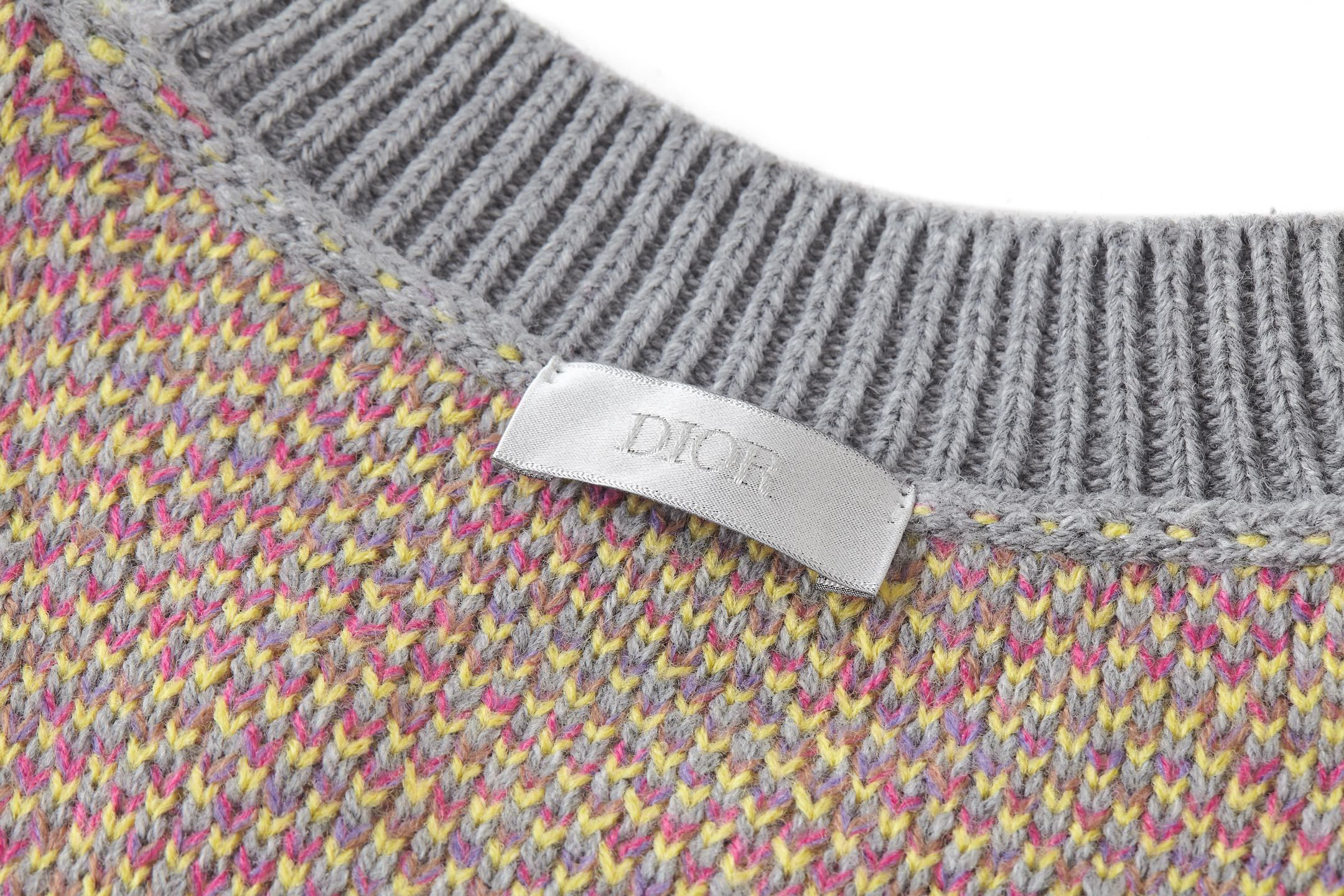 CD jacquard round neck sweater