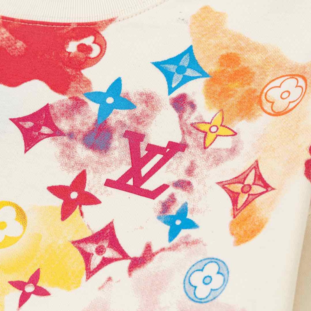 Camouflage lettering printed T-shirt