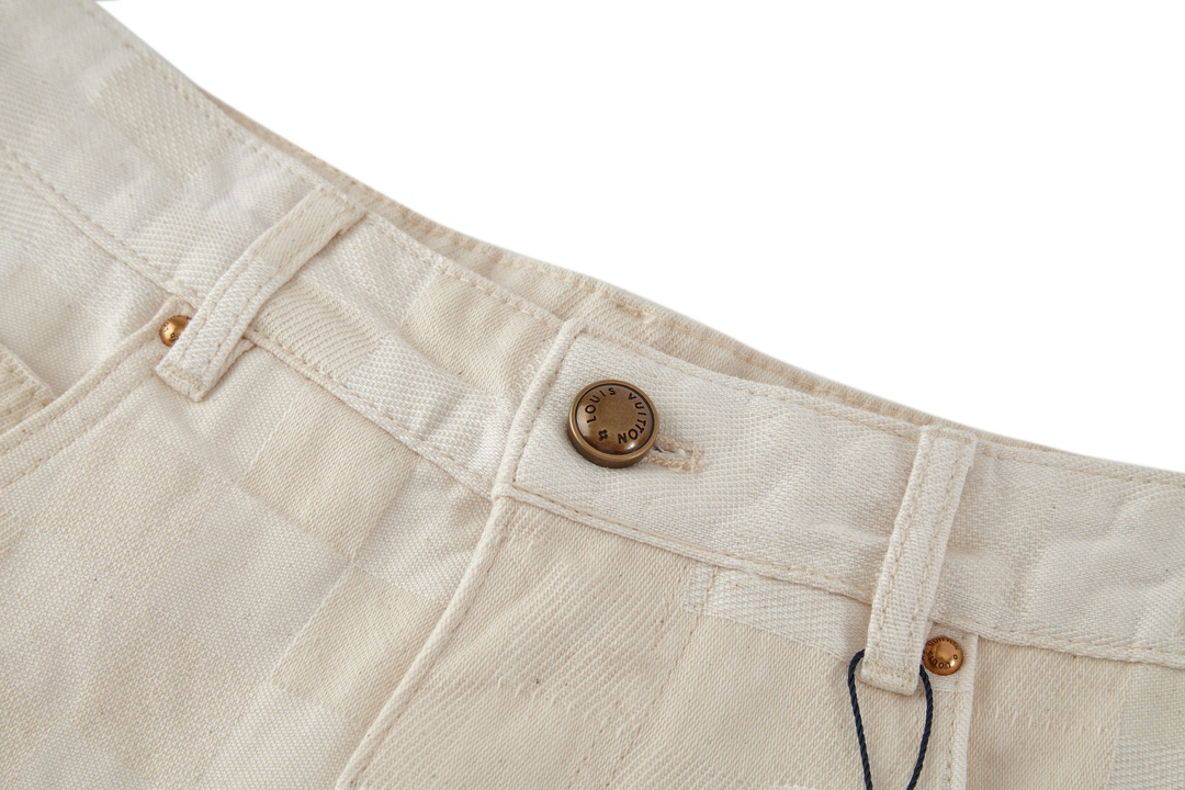 Mosaic check denim shorts