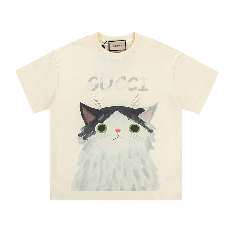 Cotton cat head T-shirt