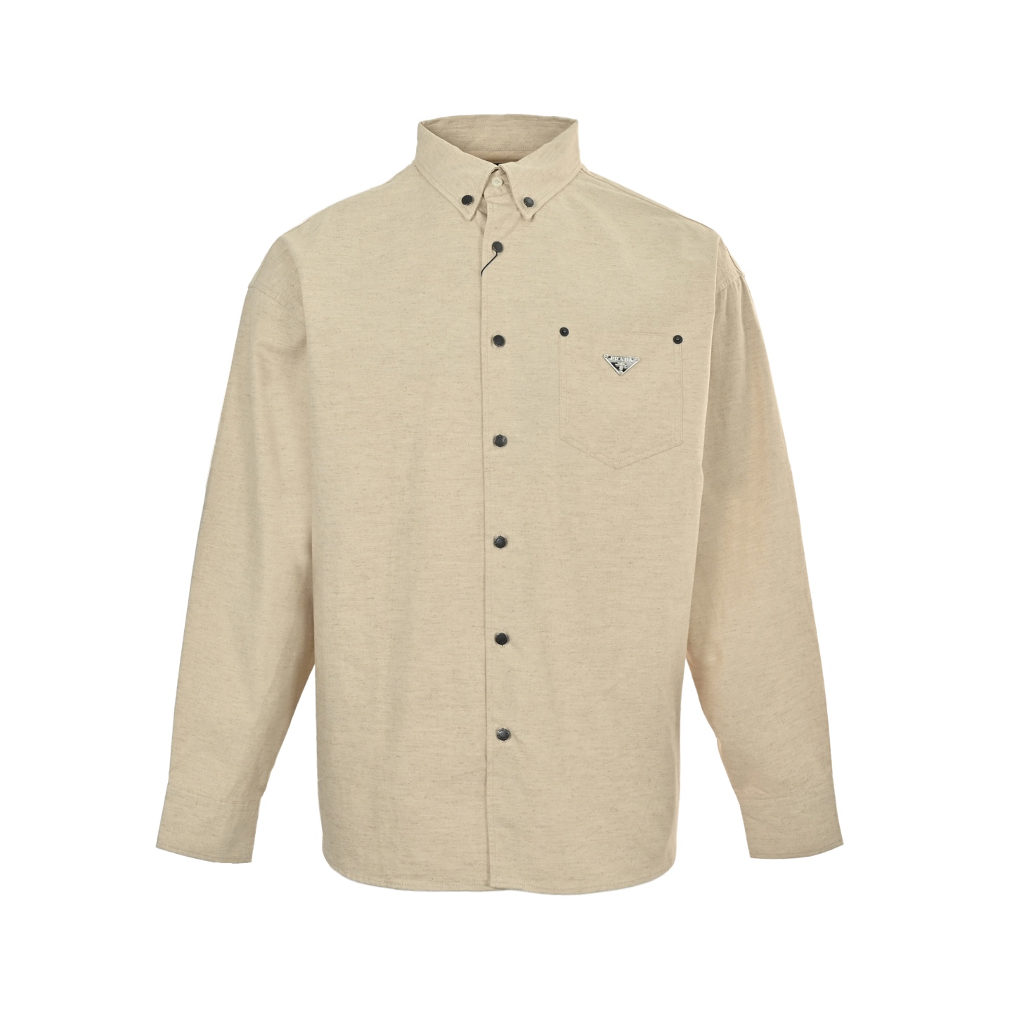 Single-breasted linen long-sleeved shirt