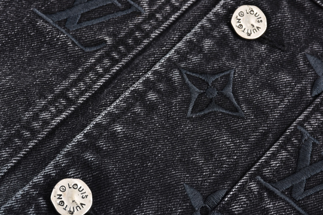 24FW Gradient Spray Embroidery Denim Jacket