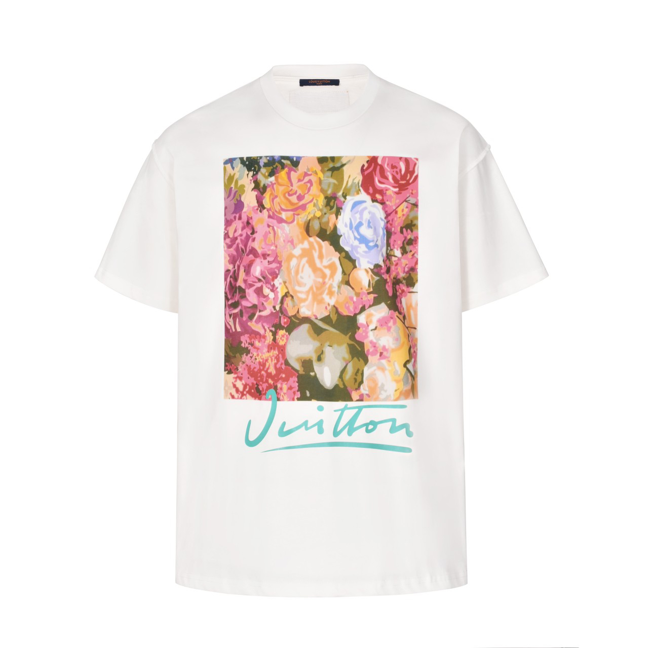Floral oil painting short-sleeved T-shirt