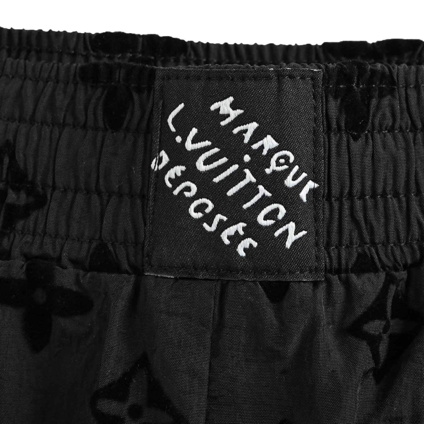 All over printed flocked beach shorts