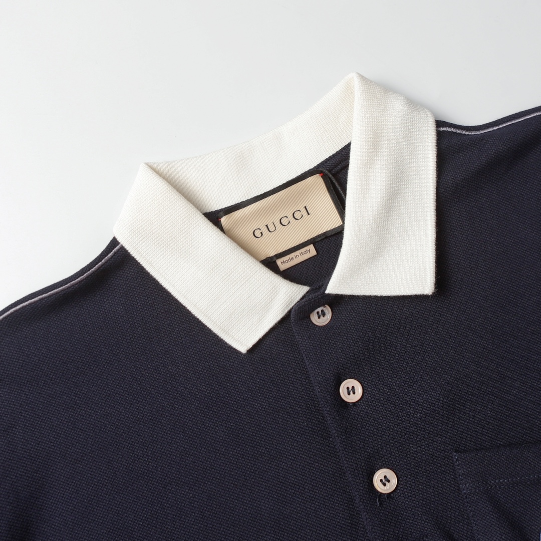 Green And Red Embroidered Patch Polo Shirt Short Sleeves