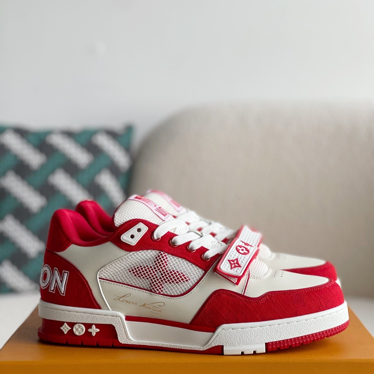 Red men's sports shoes