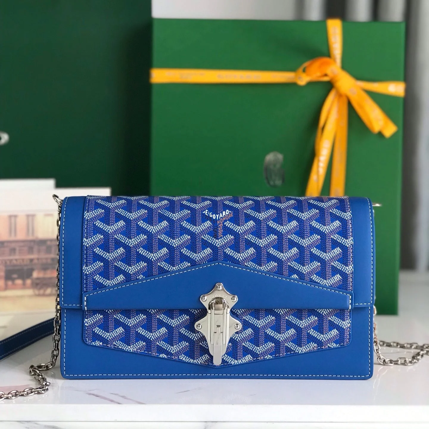 25 In Sapphire Blue Canvas And Smooth Calfskin