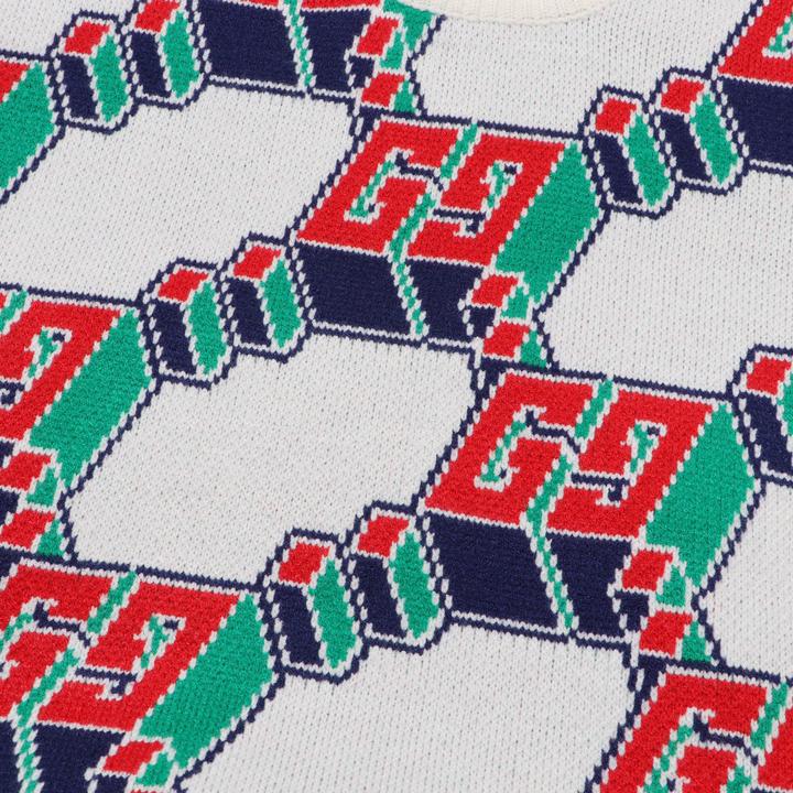 Block Stripe Crew Neck Sweater