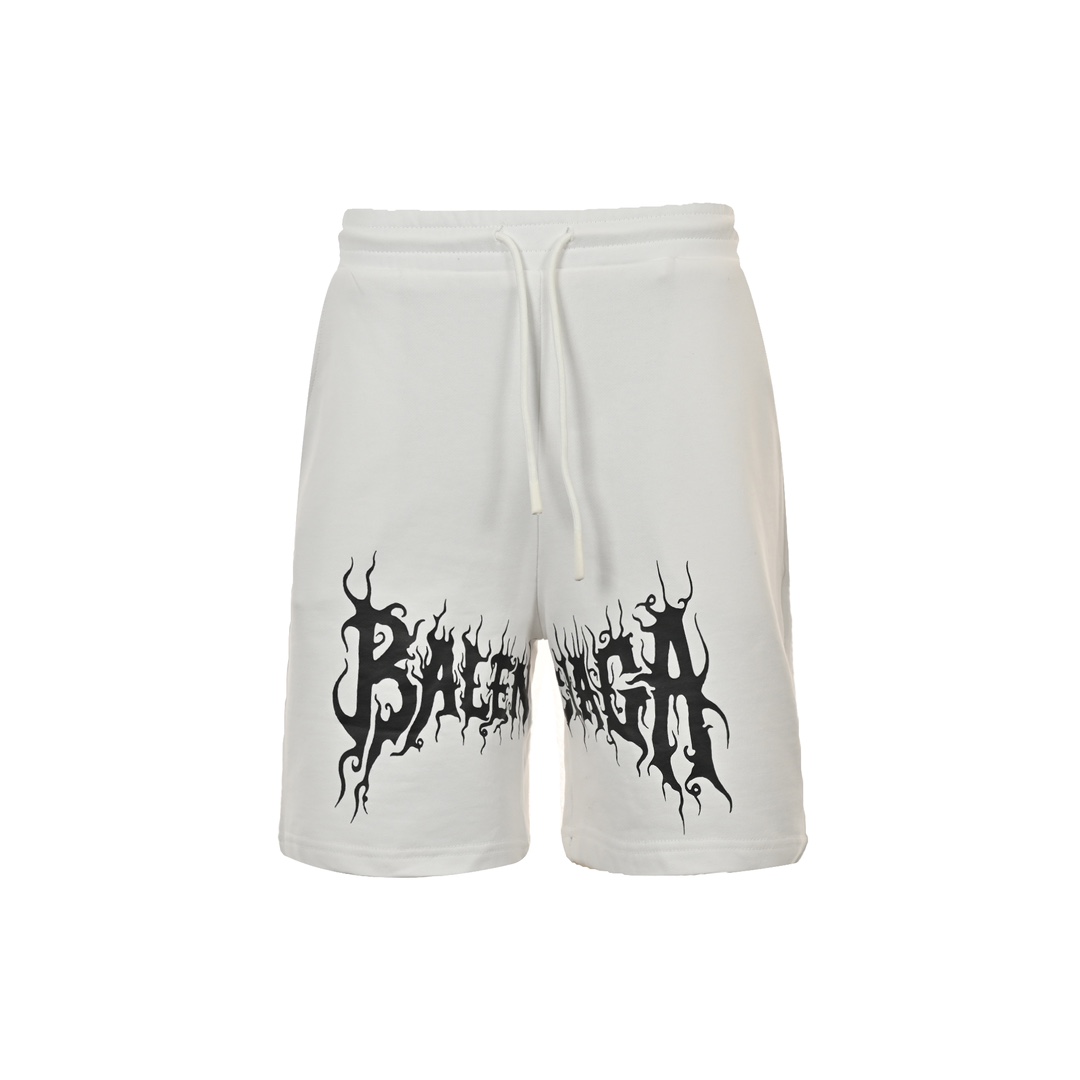 Gothic letter print shorts