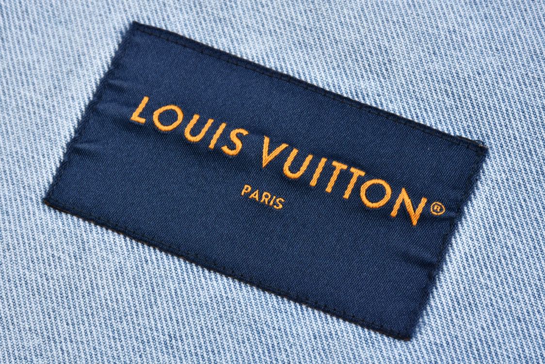 Denim Jacket Blue Embroidery Slim Fit