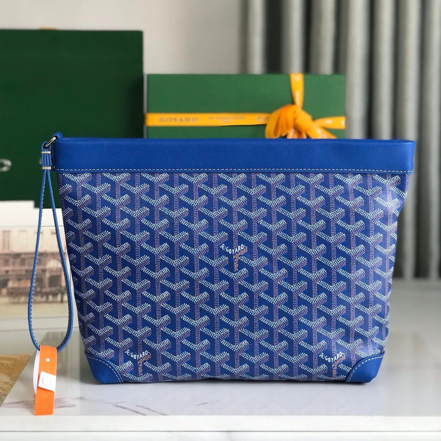 24 In Blue Lambskin And Canvas