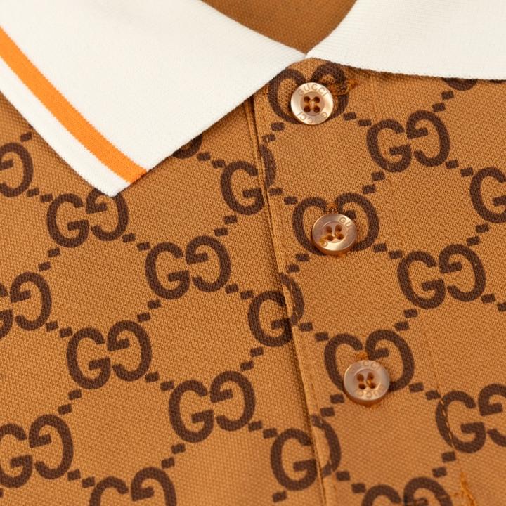 Retro all over print polo shirt