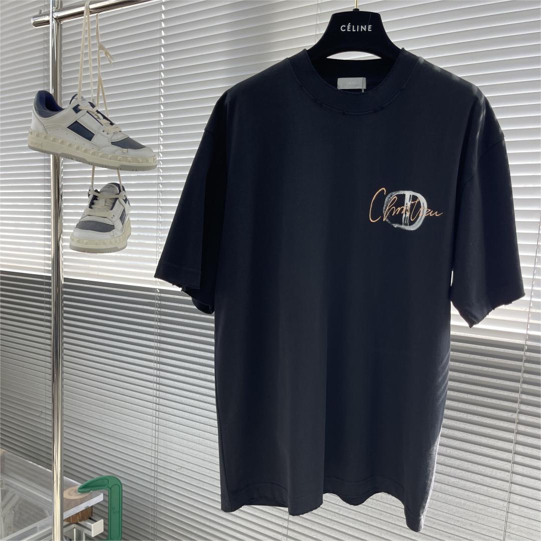 Dio 25s hand-painted signature logo round neck T-shirt