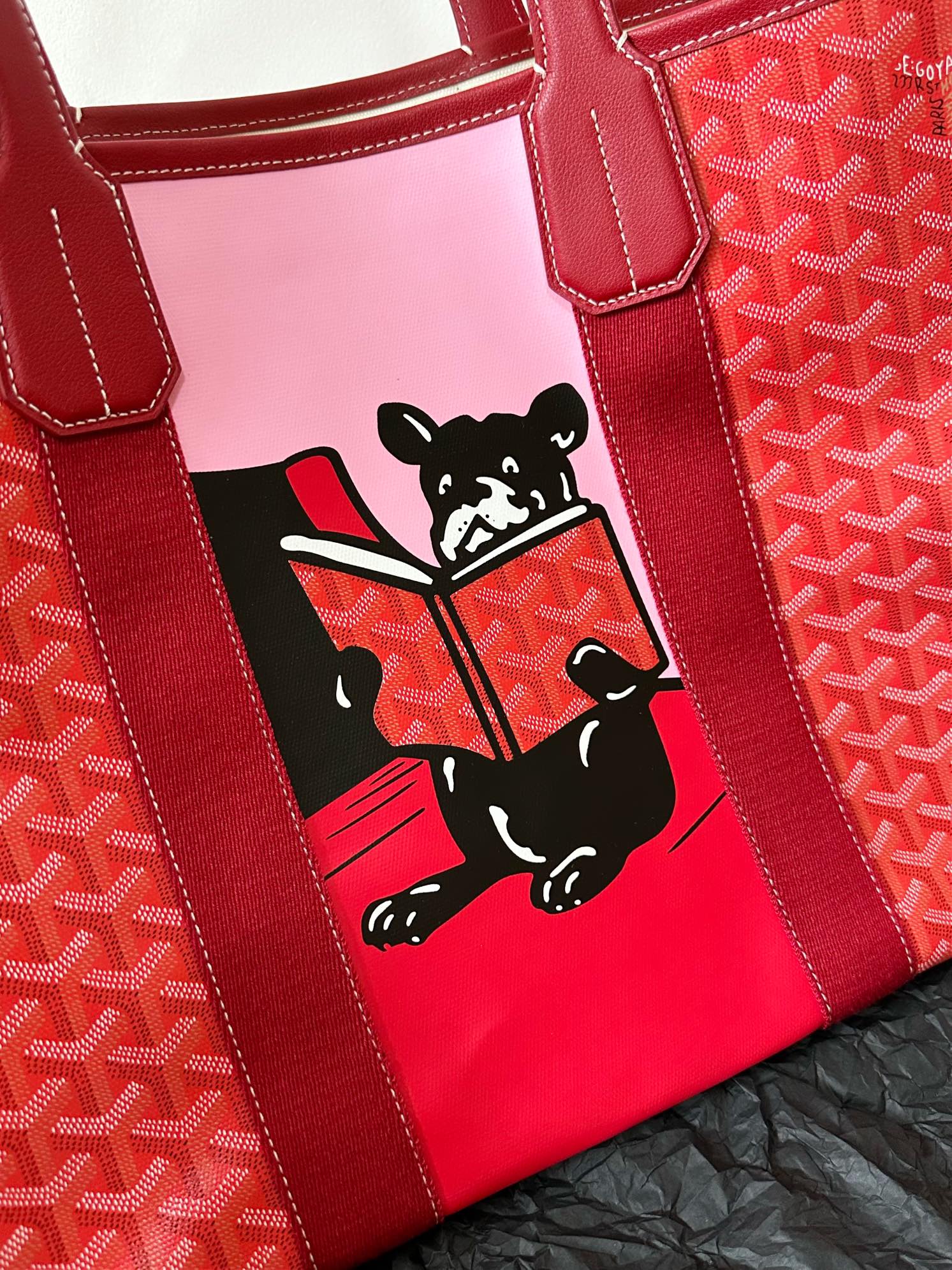 Handbag 45cm Red Canvas