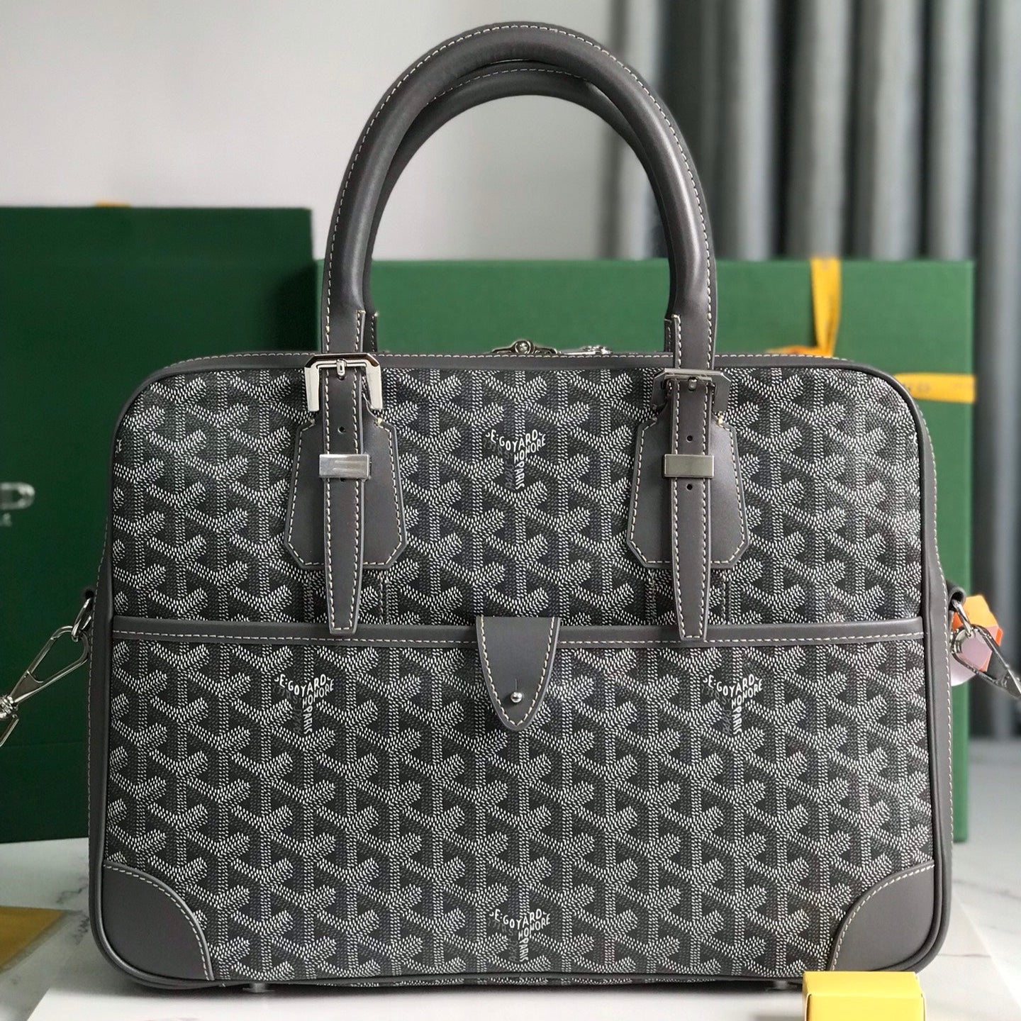 Grey Canvas Document Bag