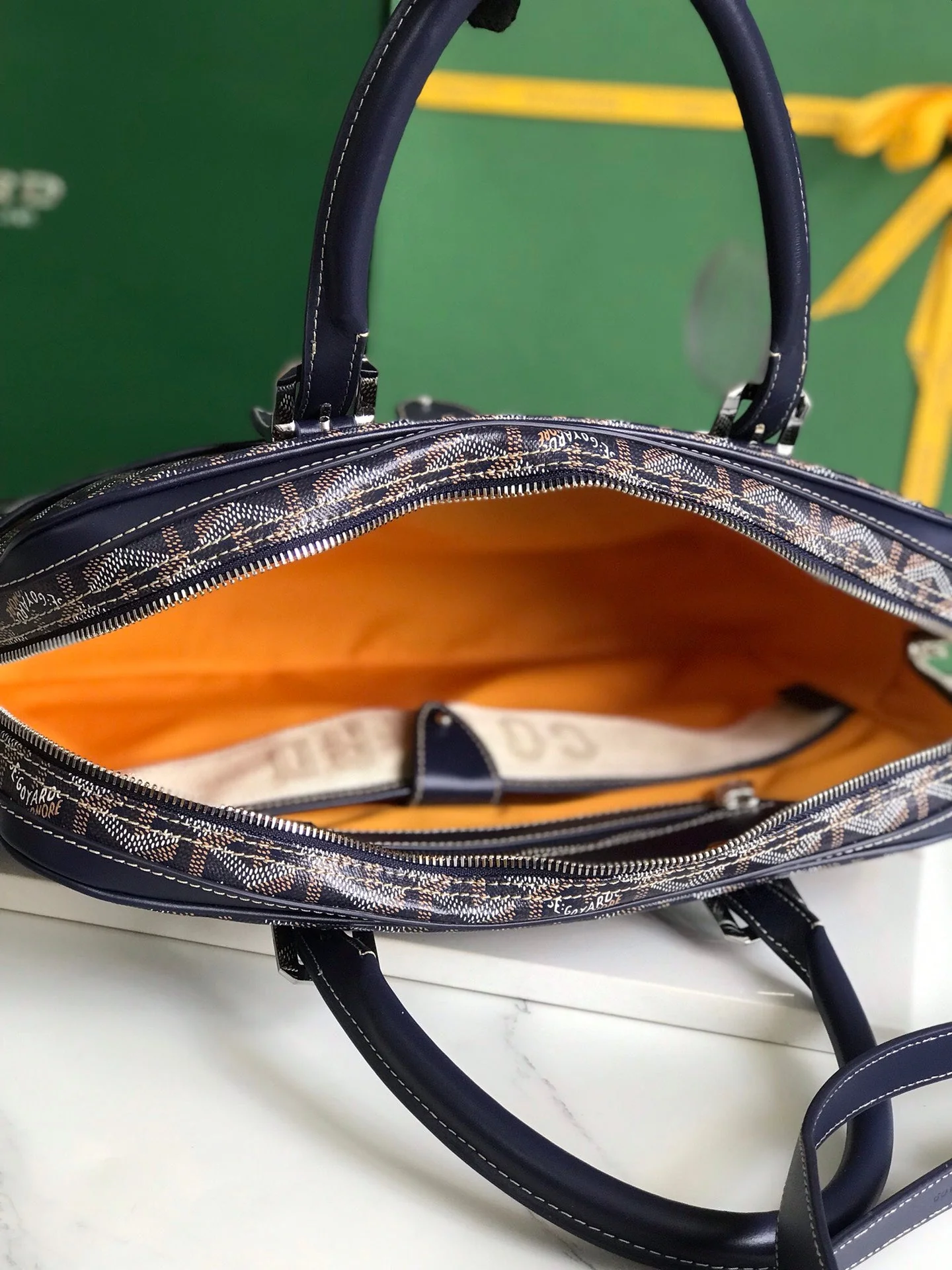 Navy Blue Canvas Document Bag