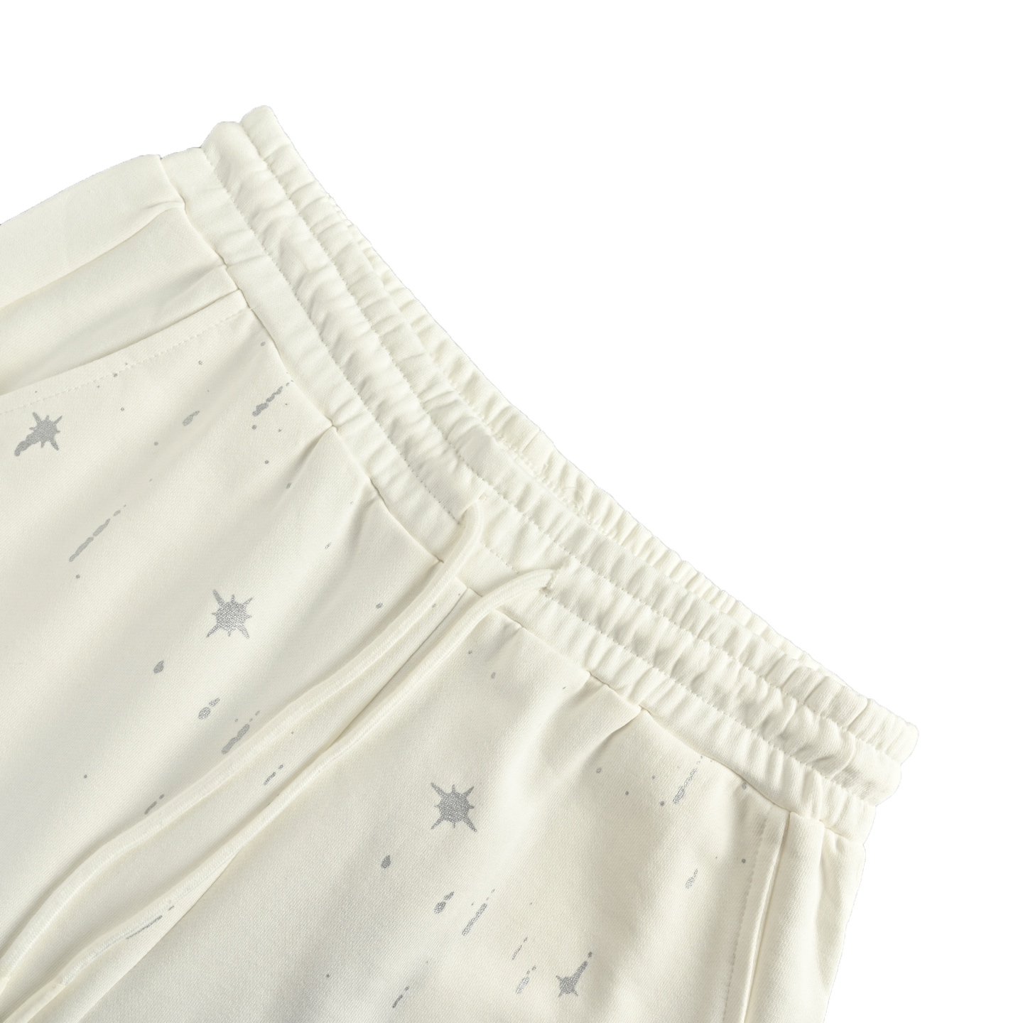 Embroidered lettering shooting star shorts