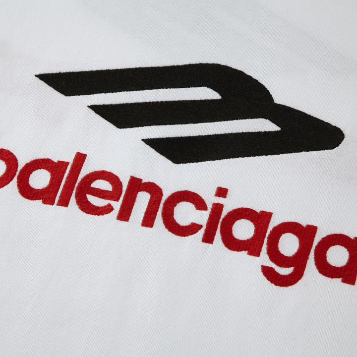 Embroidered lettering washed short-sleeved T-shirt