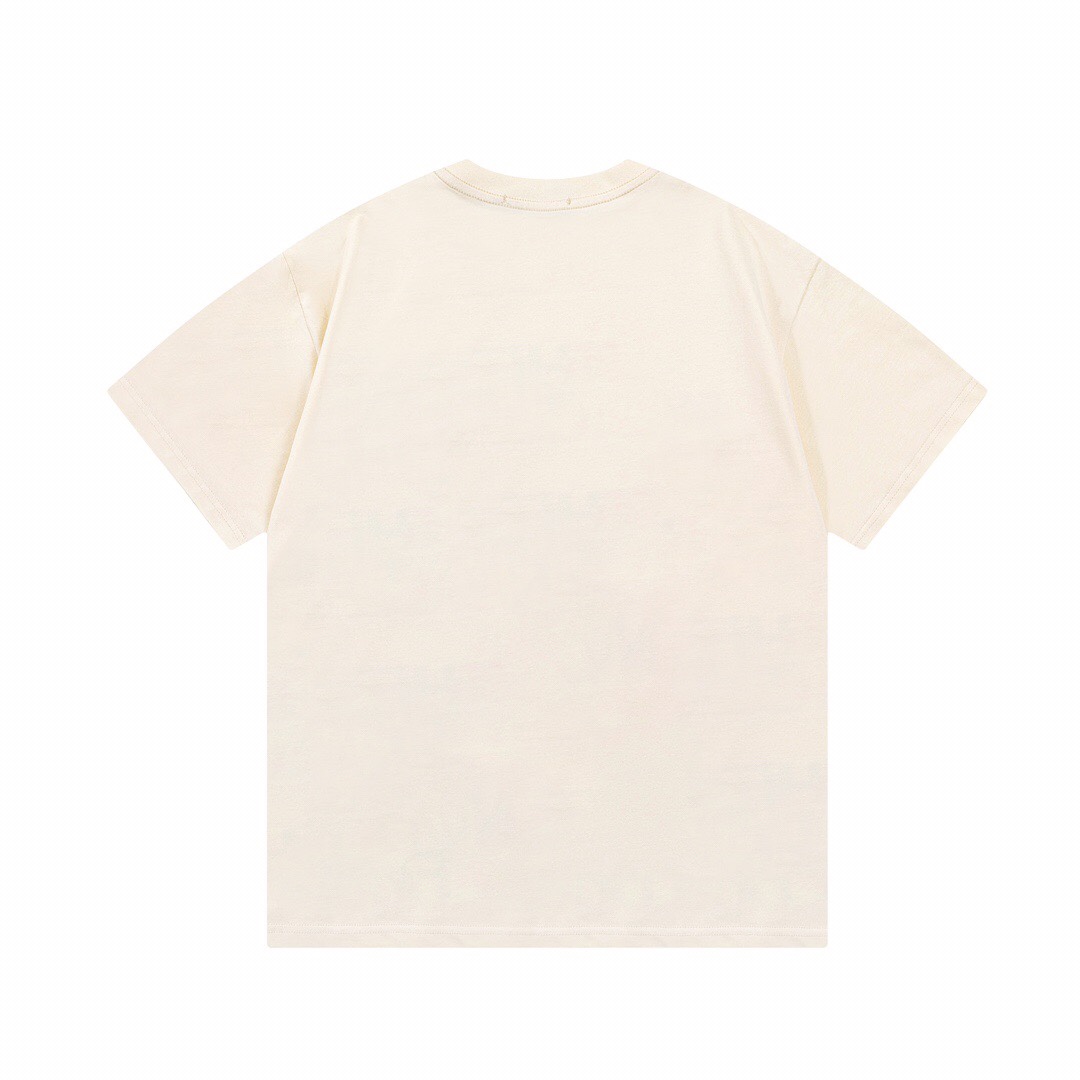 Simple lettering cotton T-shirt