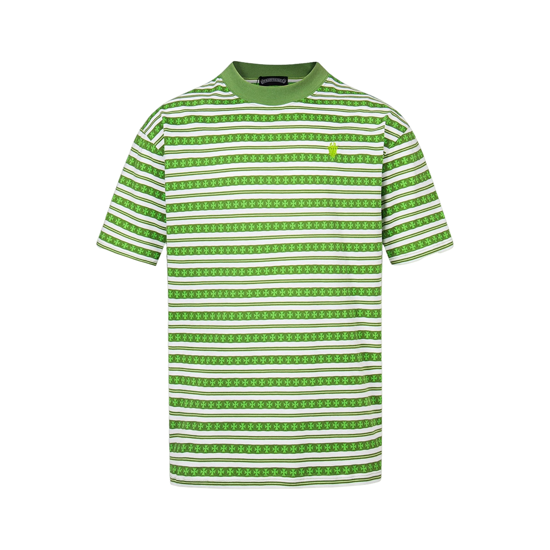 Embroidered striped T-shirt