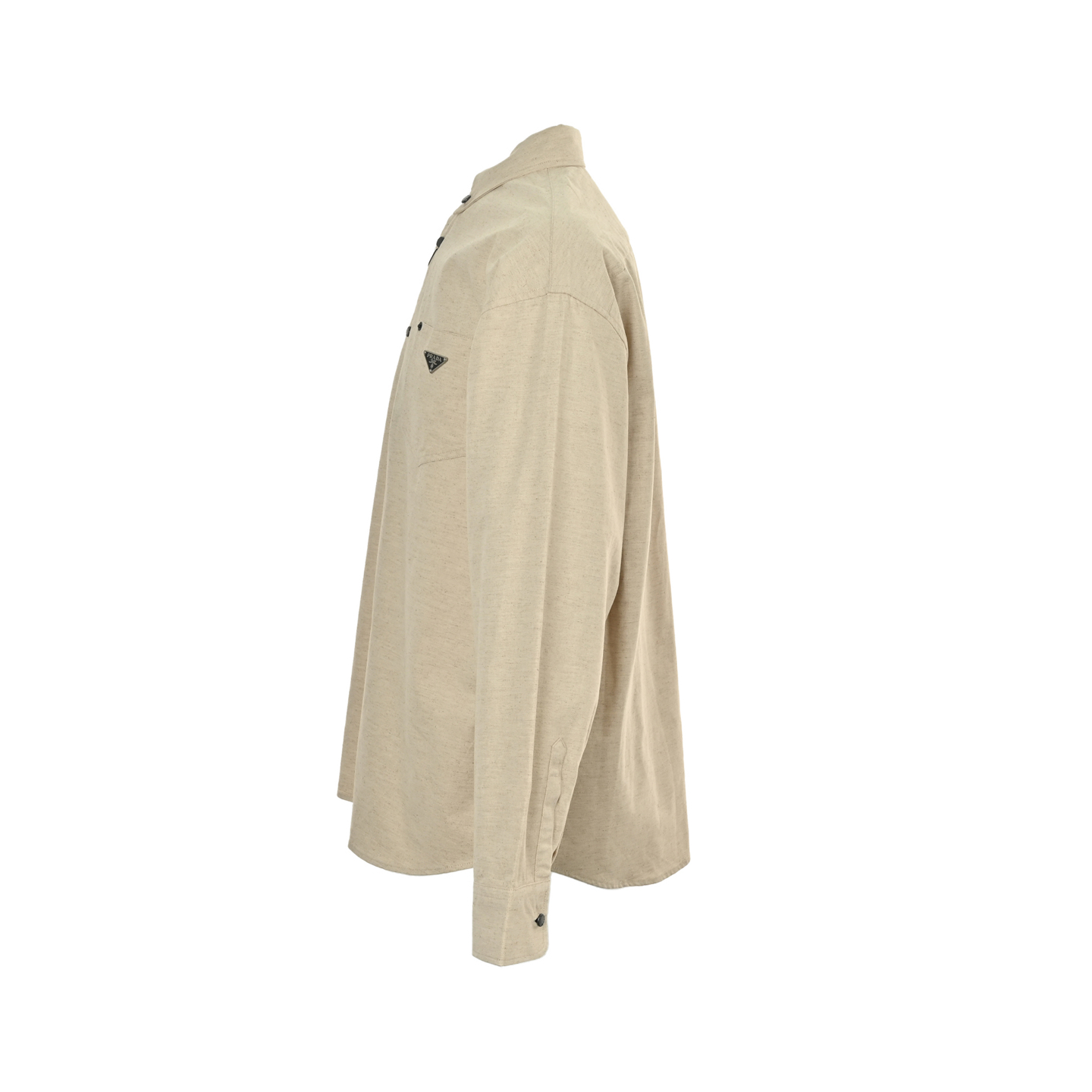 Single-breasted linen long-sleeved shirt