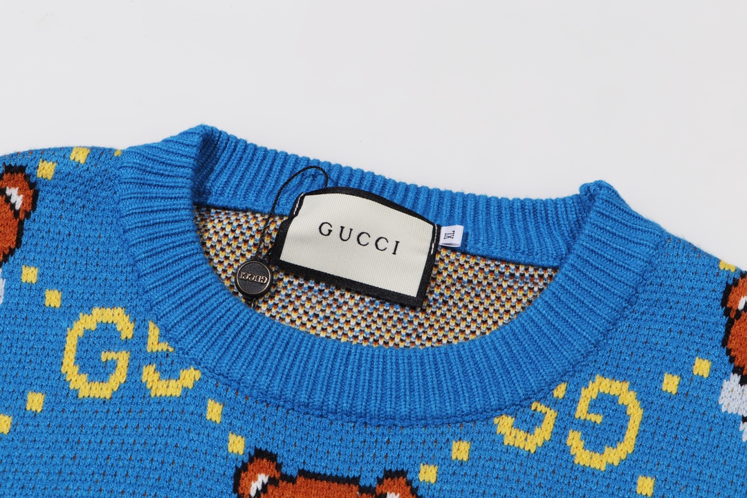 Bear Double G Jacquard Knit Sweater
