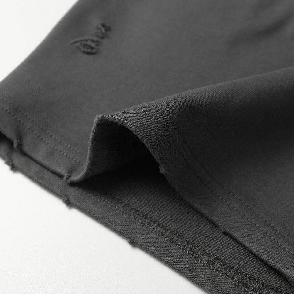 Flame Embroidered Distressed Shorts