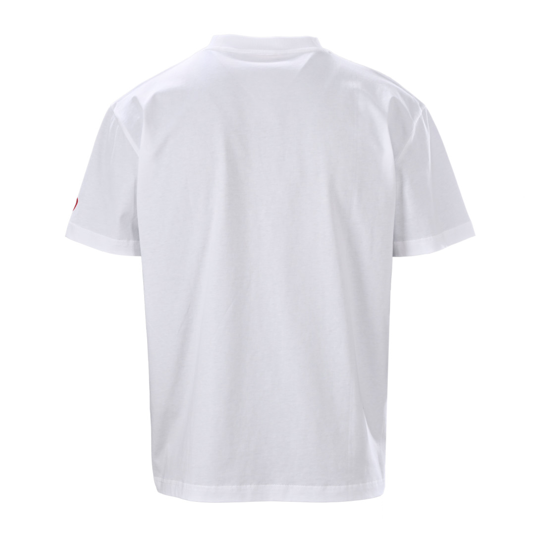 Flocked letter short-sleeved T-shirt