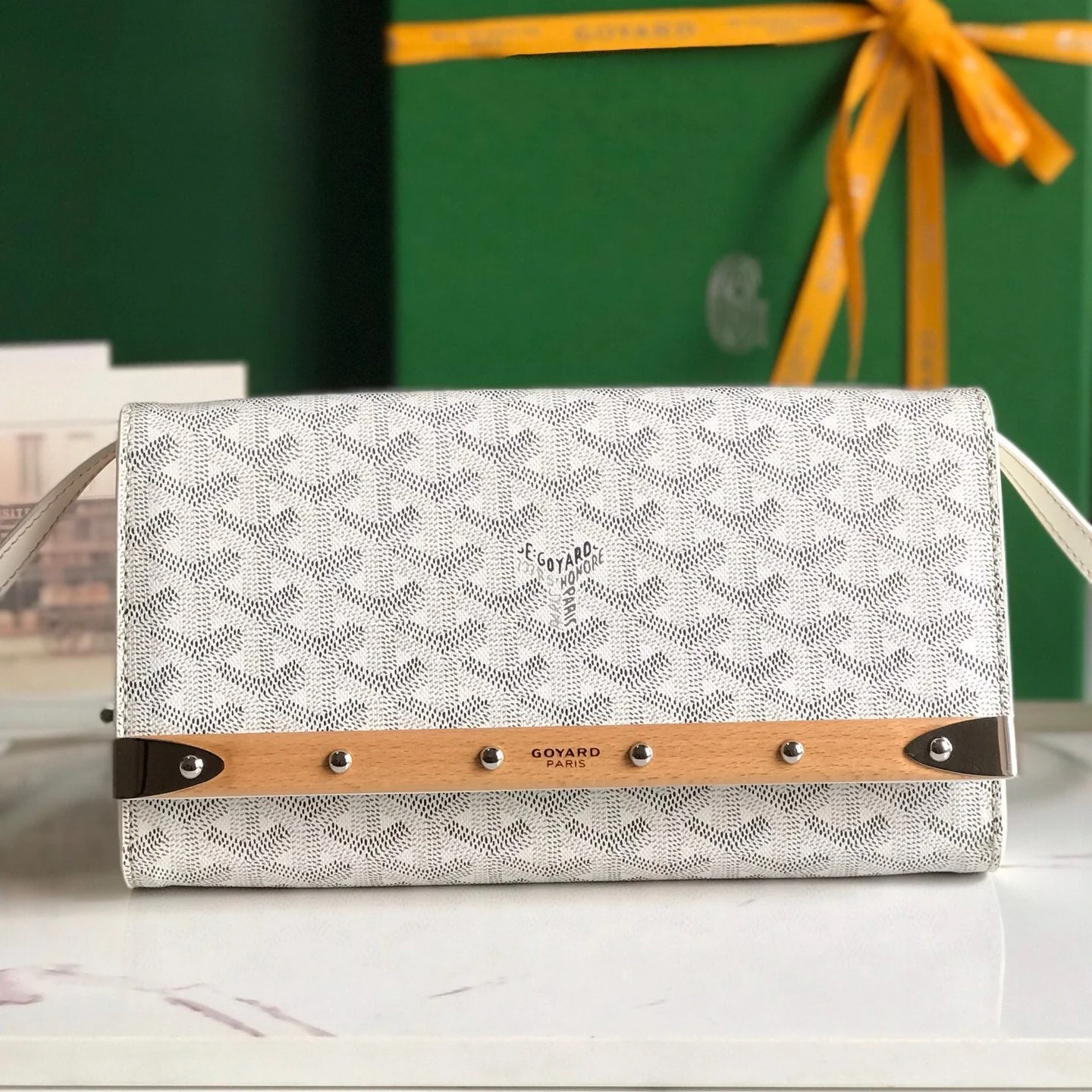 White Canvas Small Clutch