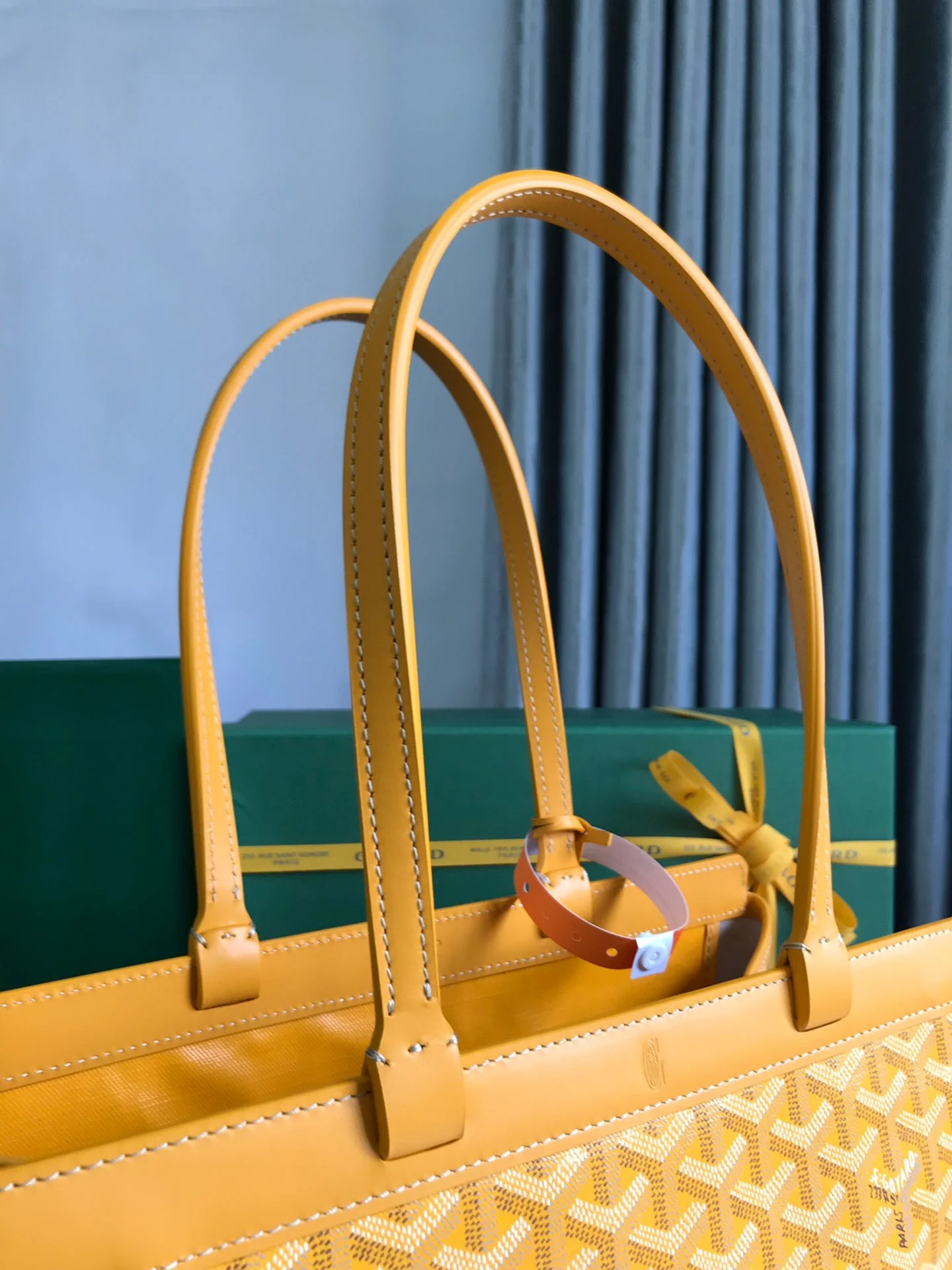 Yellow Canvas And Calfskin Trim Bag