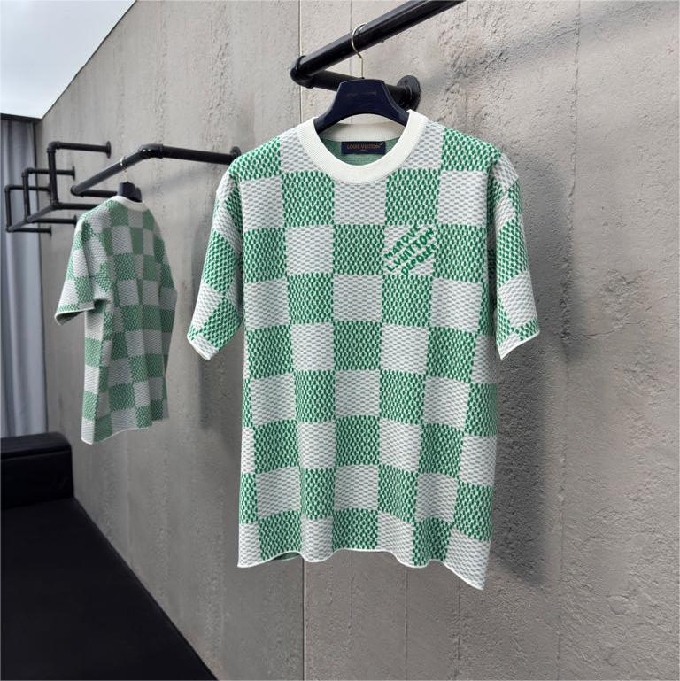 Plaid wool short sleeves