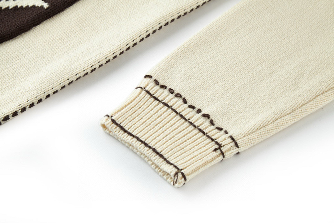 Pocket Intarsia Cardigan Sweater