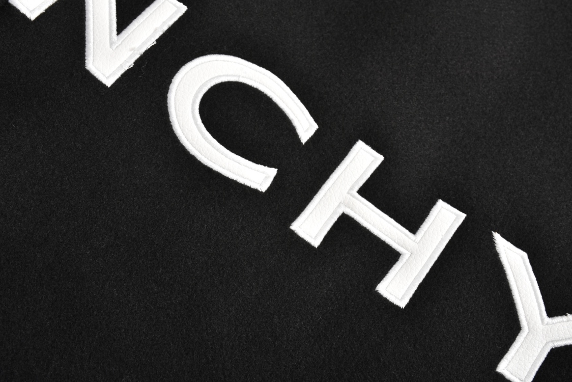 Leather slogan baseball jacket