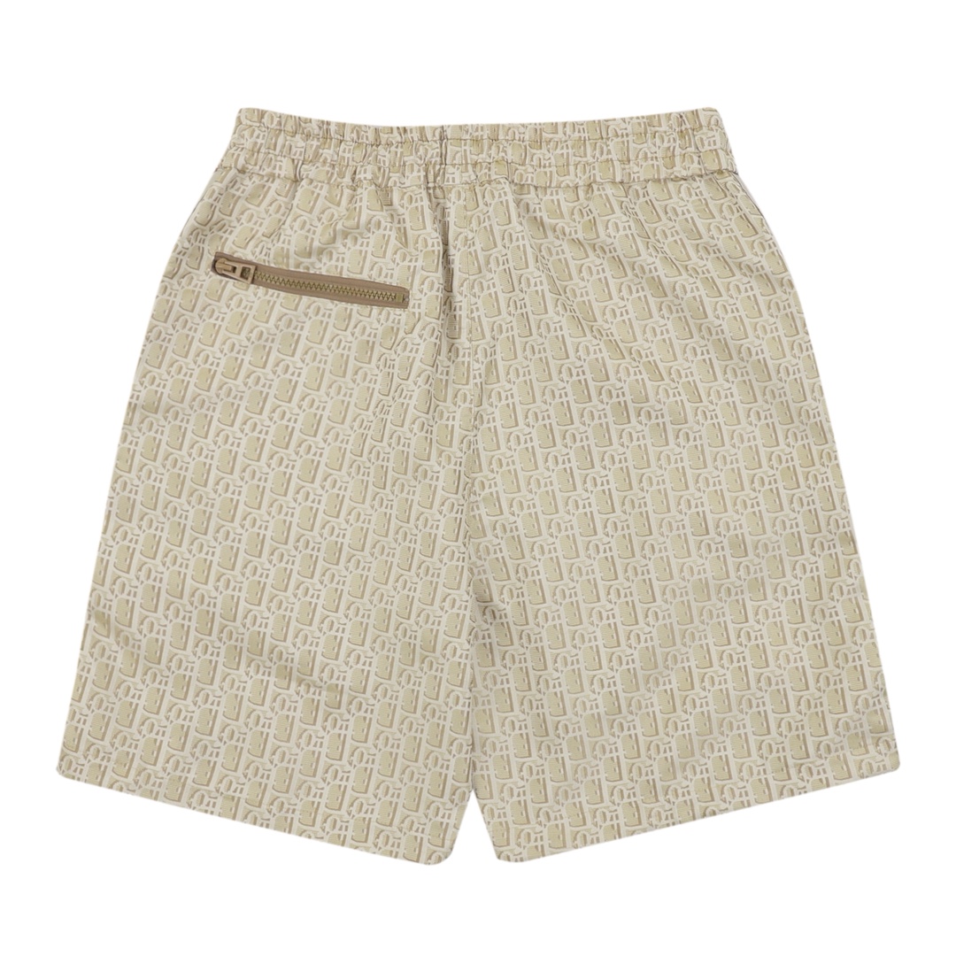 Striped ribbon monogram shorts