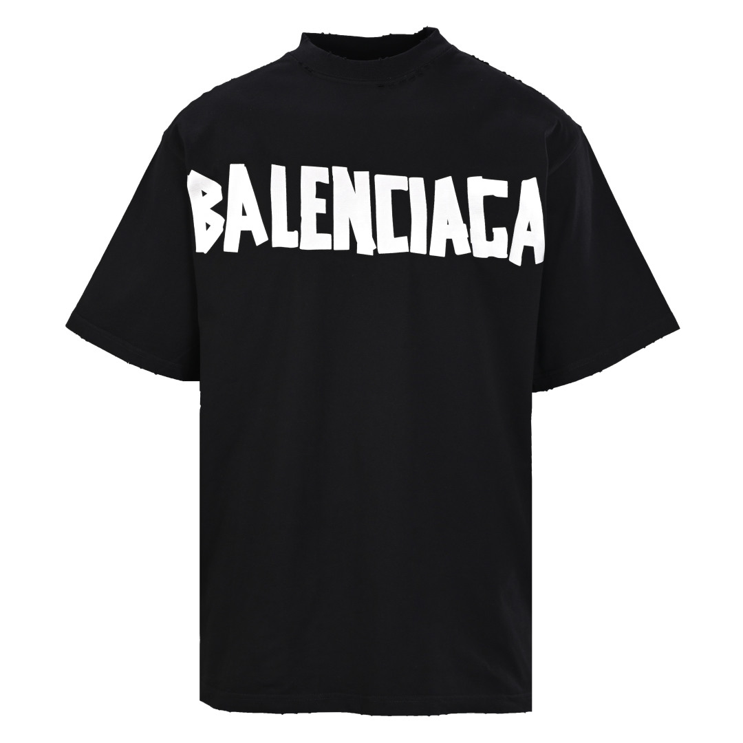 Distressed Masking Tape Printed T-shirt