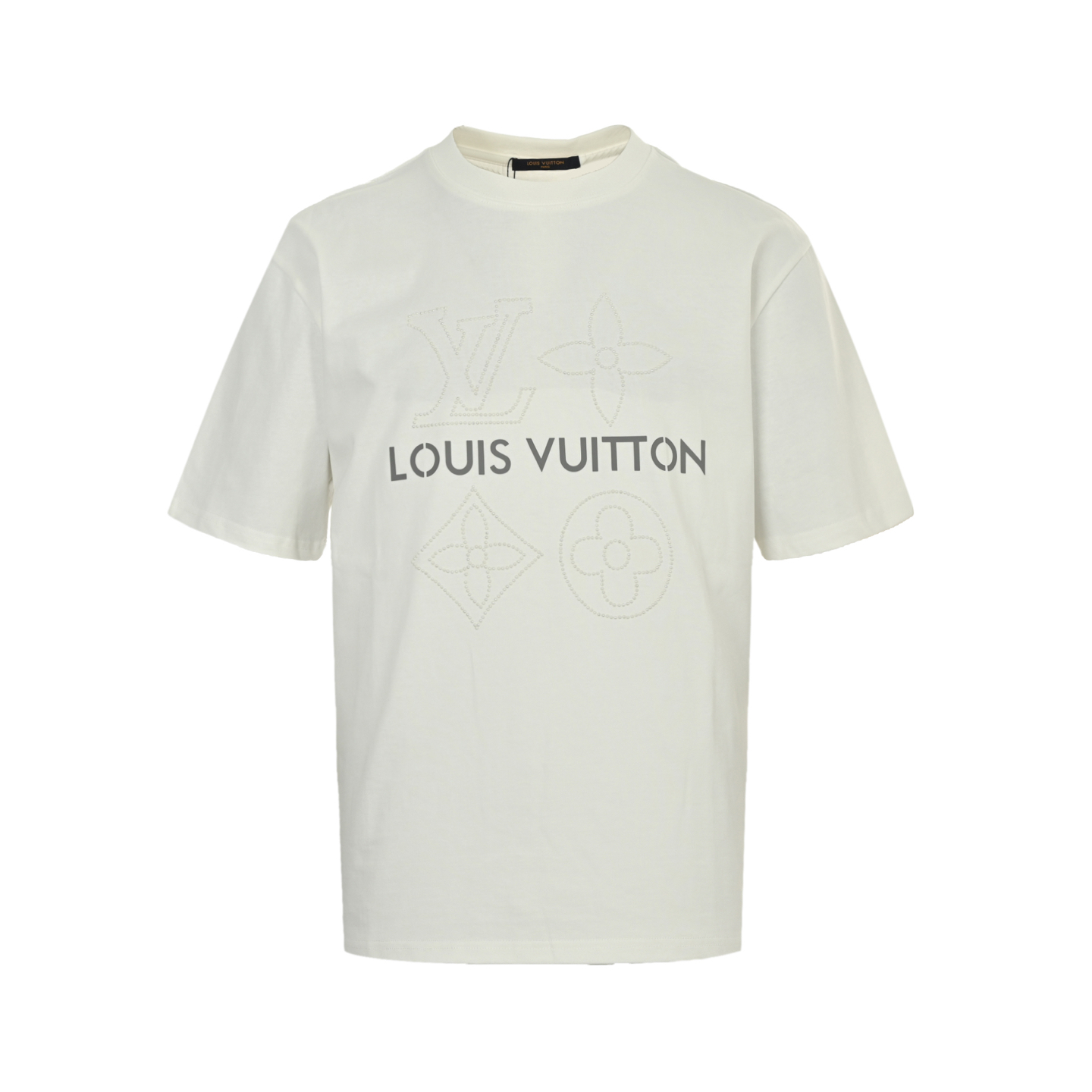 Pearl hot diamond reflective letter T-shirt