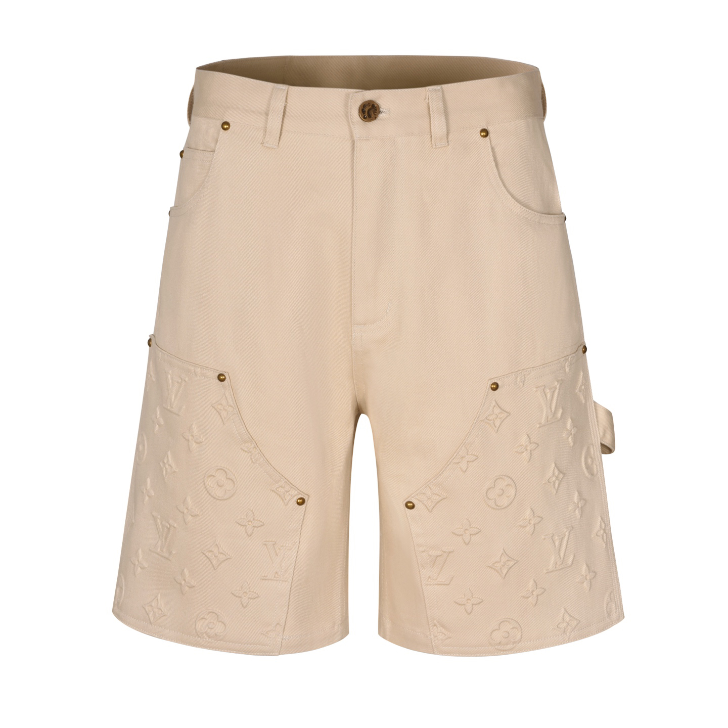 Embossed canvas shorts