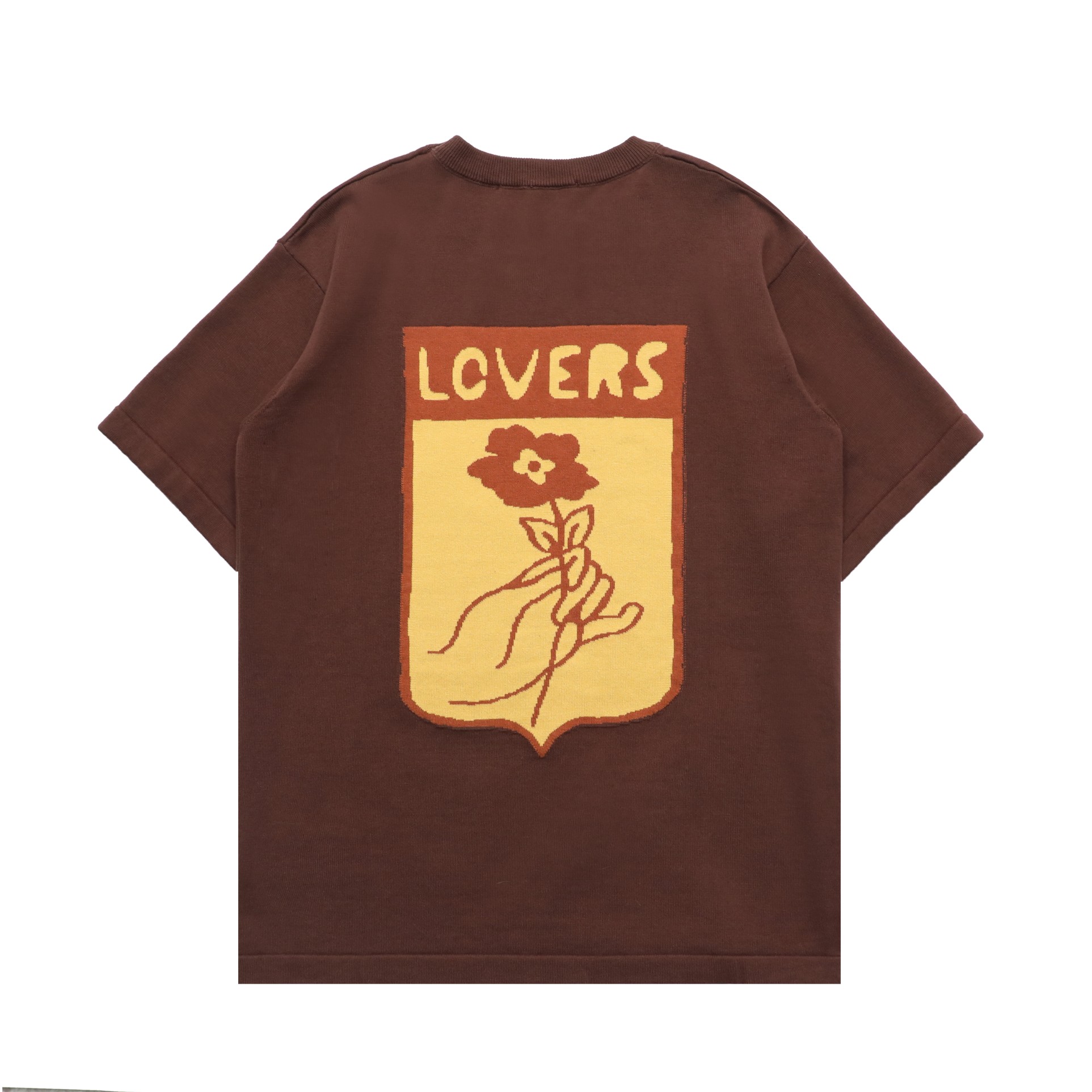 Floral knitted patch T-shirt