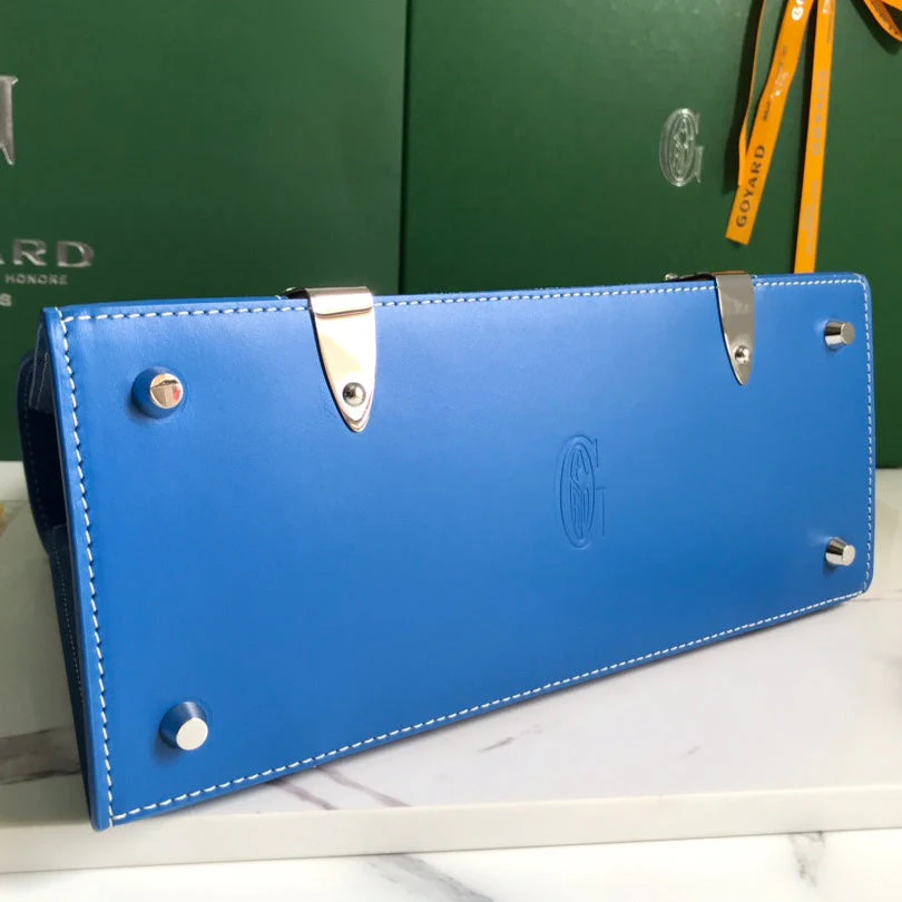 Bag 28 In Curious Blue Canvas And Calfskin