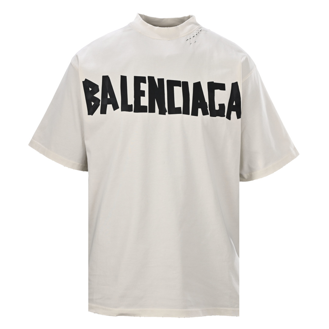 Distressed Masking Tape Printed T-shirt