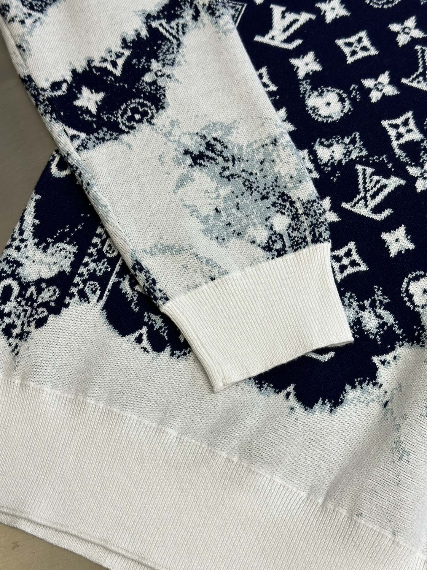 Blue And White Gradient Ink Sweater