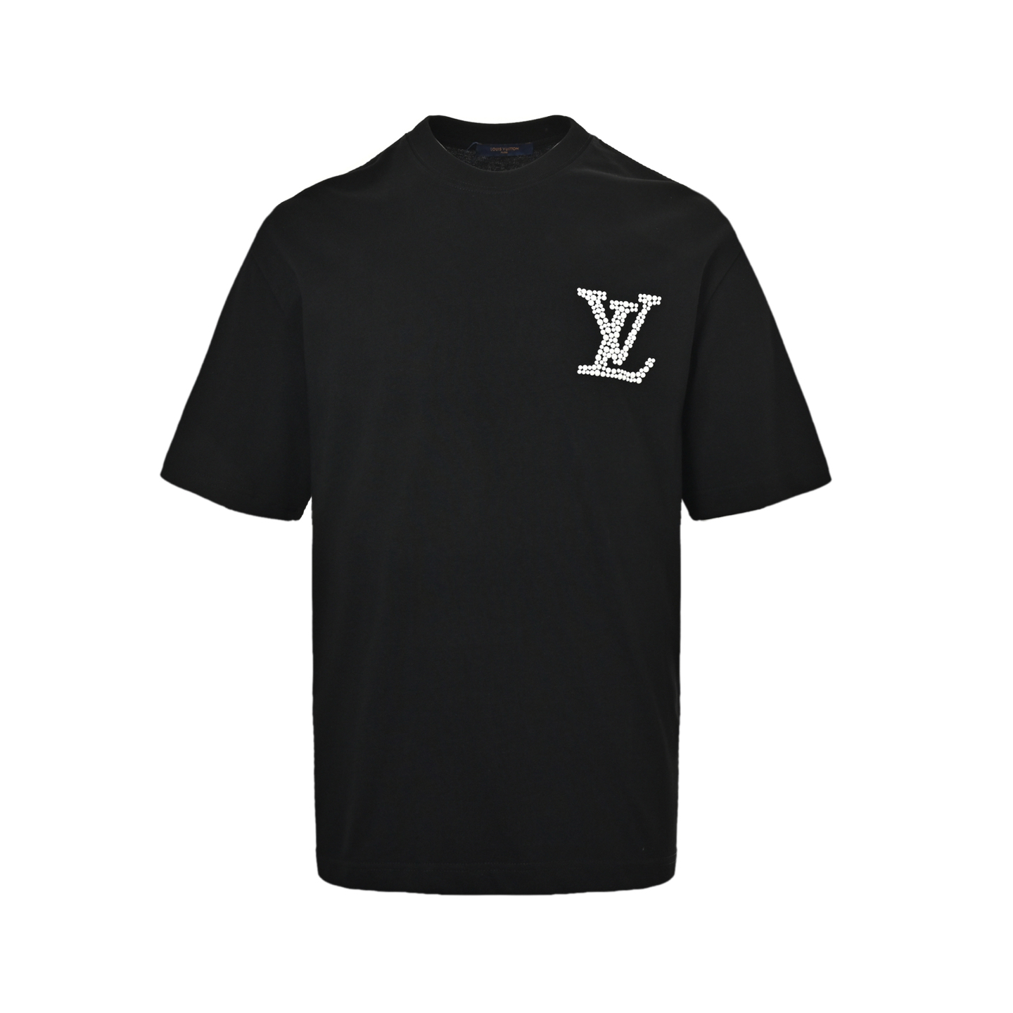 Pearl hot diamond lettering short-sleeved T-shirt