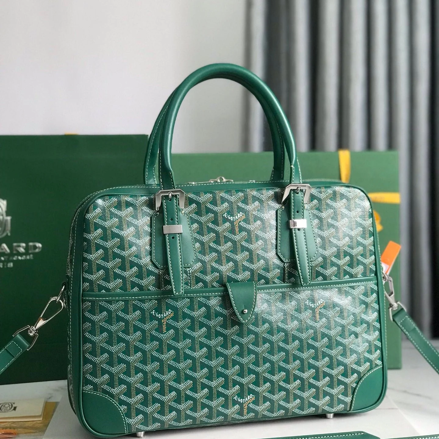 Green Canvas Document Bag