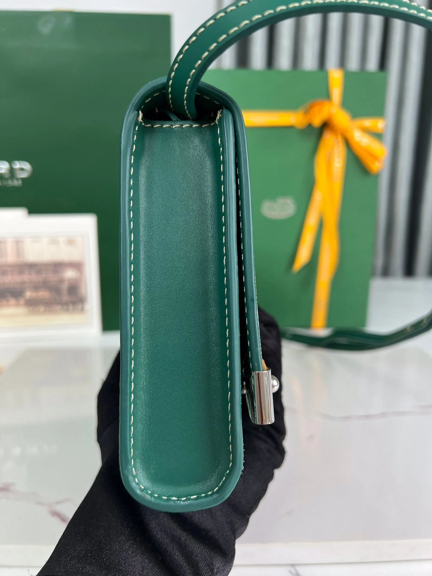 Green Canvas Small Clutch